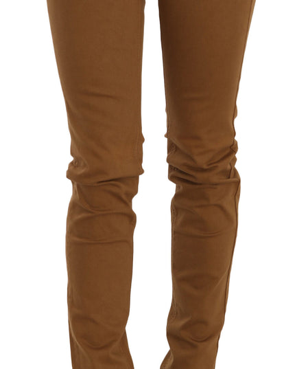 PLEIN SUD Brown Cotton Mid Waist Skinny Slim Fit Denim Jeans
