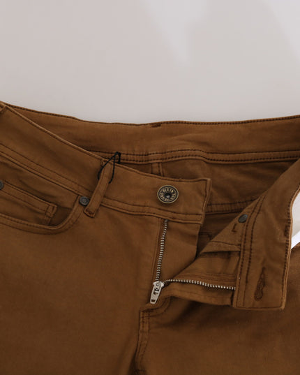 PLEIN SUD Brown Cotton Mid Waist Skinny Slim Fit Denim Jeans