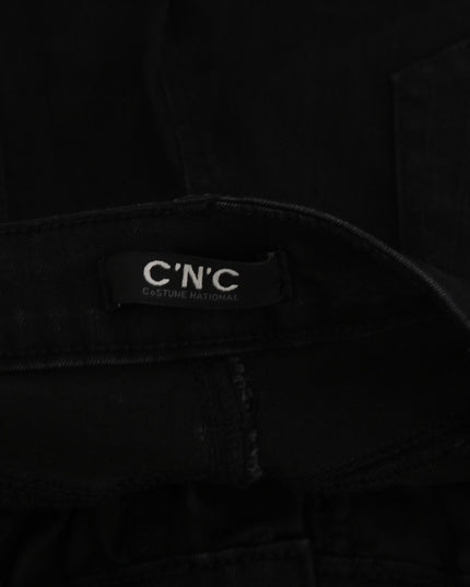 Costume National Black Embellished Mid Waist Skinny Denim Jeans