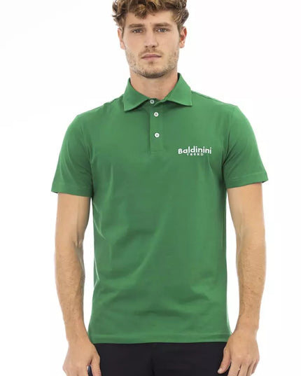 Baldinini Trend Green Cotton Men Polo