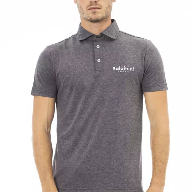 Baldinini Trend Gray Cotton Men Polo Shirt