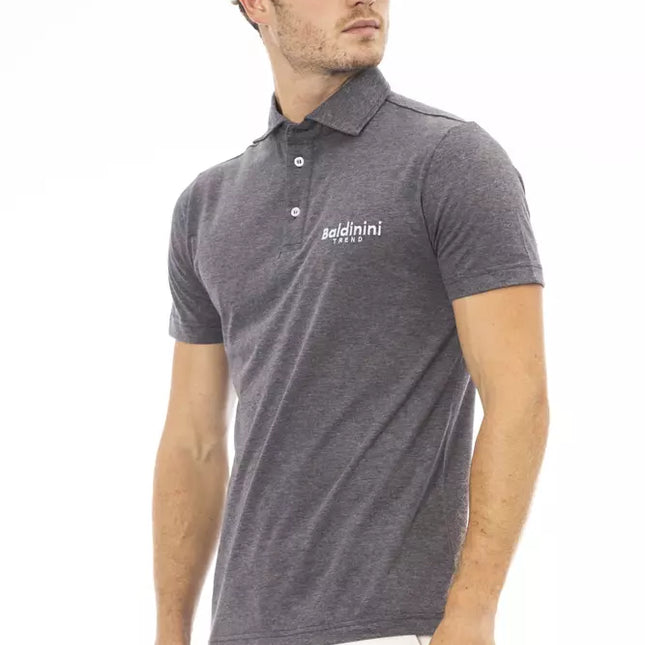 Baldinini Trend Gray Cotton Men Polo Shirt