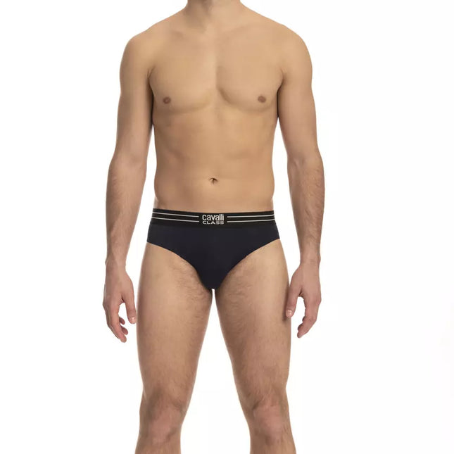 Cavalli Class Blue Cotton Men's Underwear Tri-Pack