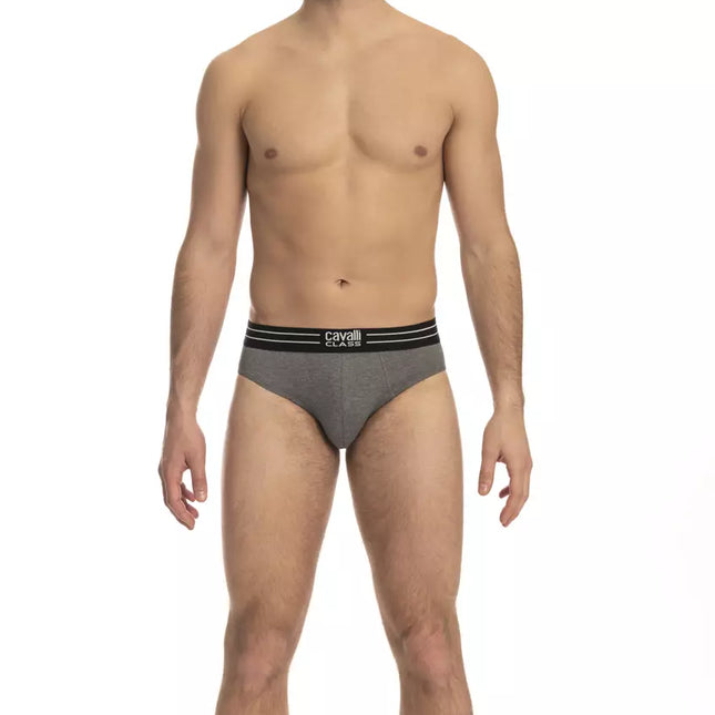 Cavalli Class Gray Cotton Men's Underwear Pack
