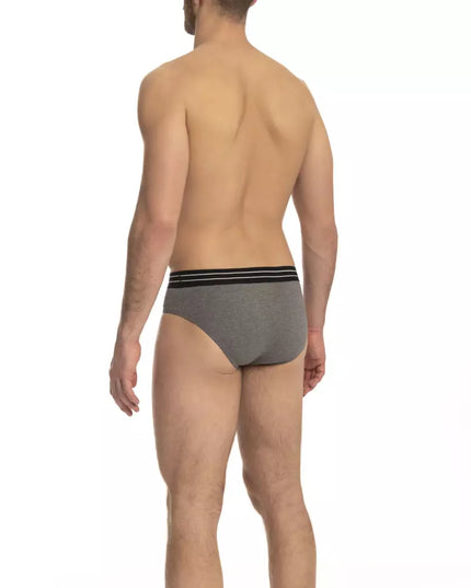 Cavalli Class Gray Cotton Men Underwear Trio Pack