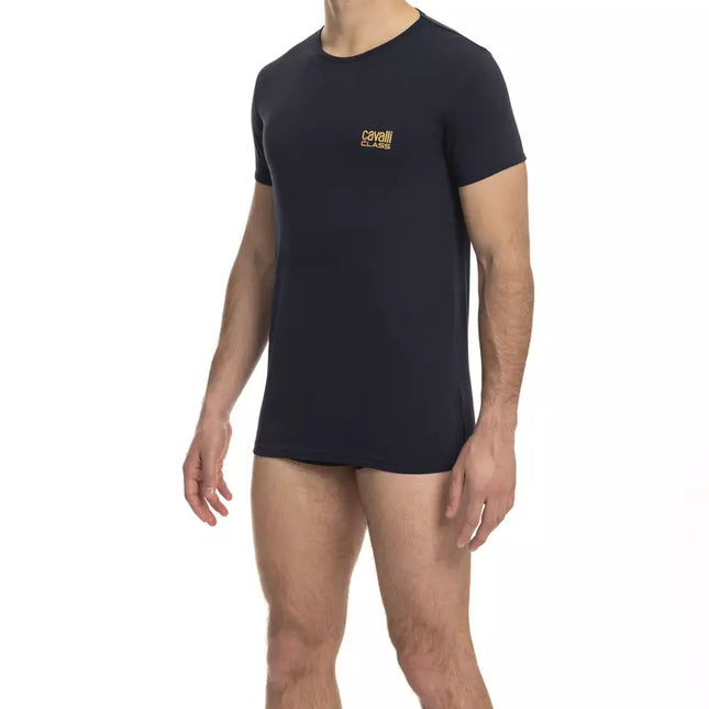 Cavalli Class Blue Cotton Men's T-Shirt
