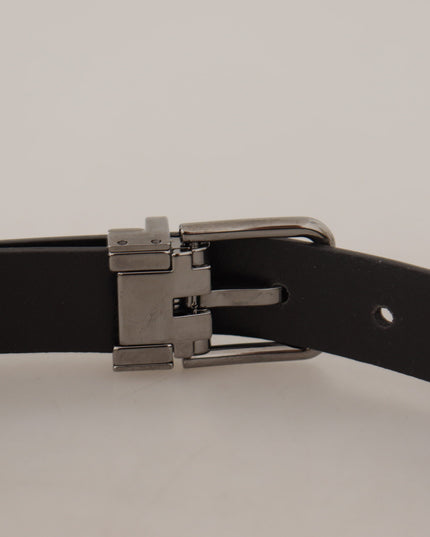 Dolce & Gabbana Dark Purple Perforated Leather Metal Buckle Belt