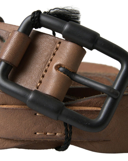 Ermanno Scervino Brown Leather Metal Buckle Waist Men Belt