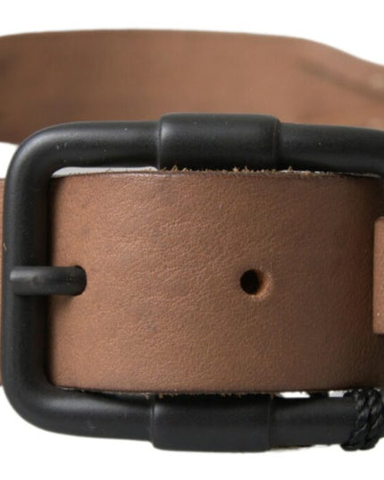 Ermanno Scervino Brown Leather Metal Buckle Waist Men Belt