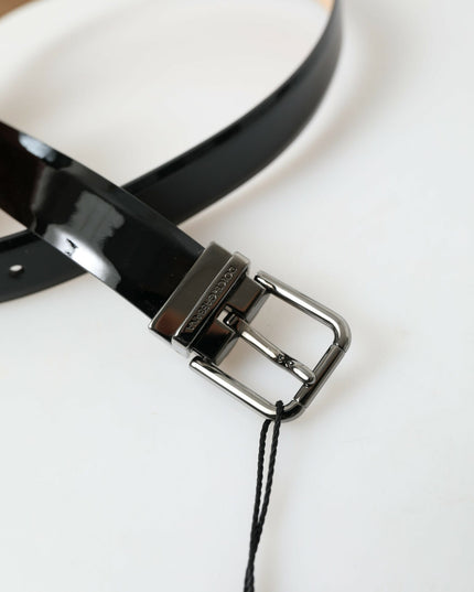 Dolce & Gabbana Black Calf Leather Metal Buckle Men Belt