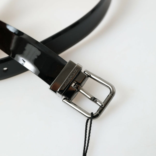 Dolce & Gabbana Black Calf Leather Metal Buckle Men Belt