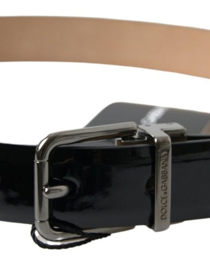 Dolce & Gabbana Black Calf Leather Metal Buckle Men Belt