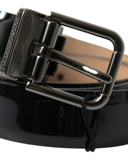Dolce & Gabbana Black Calf Leather Metal Buckle Men Belt