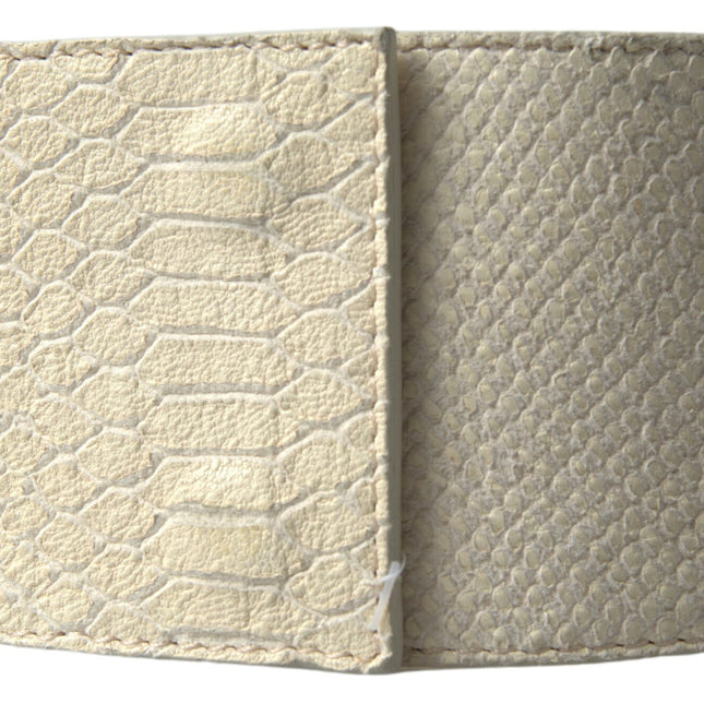 GF Ferre Off White Waxed Cotton Wide Fashion Waistband Belt