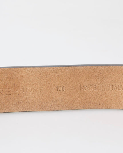 GF Ferre Brown Leather Fashion Logo Buckle Waist Belt