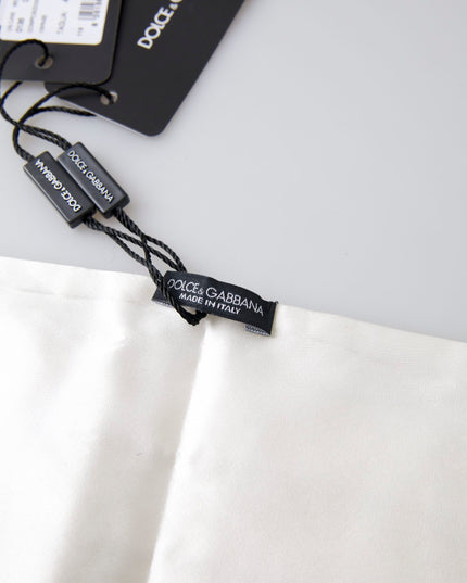 Dolce & Gabbana White Men Wide Waist Silk Belt Cummerbund