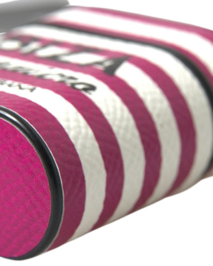 Dolce & Gabbana Fuchsia Dauphine Leather Logo Airpods Case