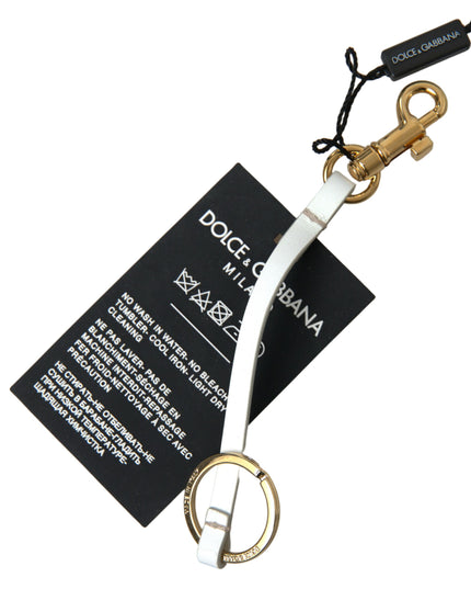 Dolce & Gabbana Black Silicone DG Logo Gold Brass Keychain