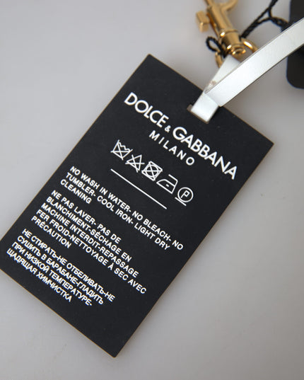 Dolce & Gabbana Black Silicone DG Logo Gold Brass Keychain