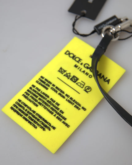 Dolce & Gabbana Yellow Silicone DG Logo Gold Brass Keyring Keychain