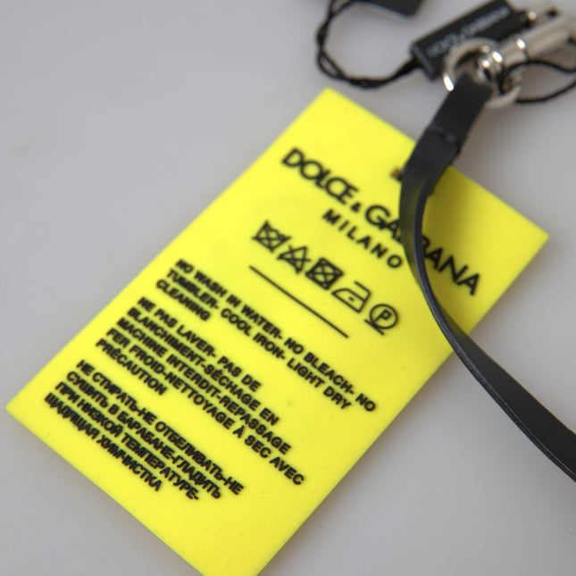 Dolce & Gabbana Yellow Silicone DG Logo Gold Brass Keyring Keychain