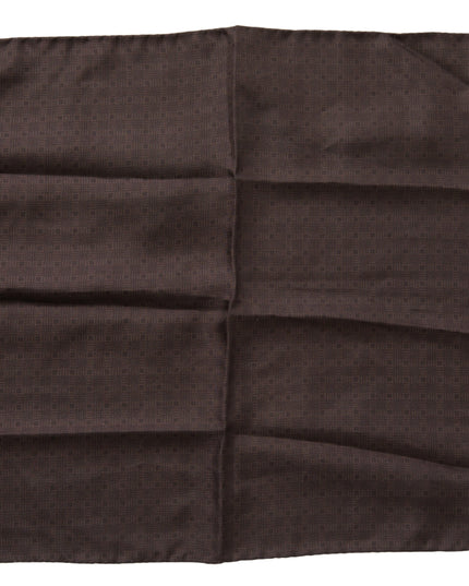 Dolce & Gabbana Brown Patterned Silk Square Handkerchief Scarf