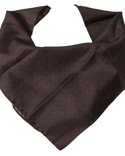 Dolce & Gabbana Brown Patterned Silk Square Handkerchief Scarf