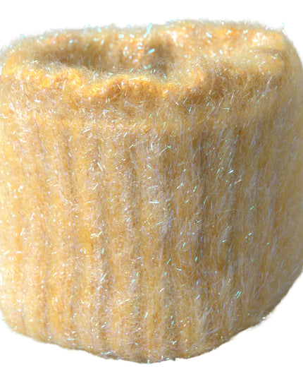 Dolce & Gabbana Yellow Polyester Mohair Fiber Neck Wrap Scarf