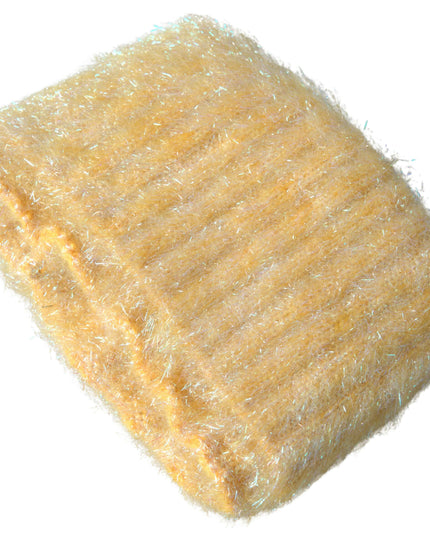 Dolce & Gabbana Yellow Polyester Mohair Fiber Neck Wrap Scarf