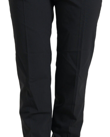 Dolce & Gabbana Black Wool High Waist Tapered Pants