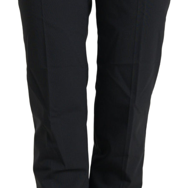 Dolce & Gabbana Black Wool High Waist Tapered Pants