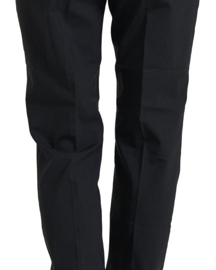 Dolce & Gabbana Black Wool High Waist Tapered Pants