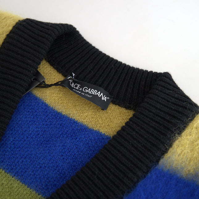 Dolce & Gabbana Multicolor Stripes V-neck Pullover Sweater