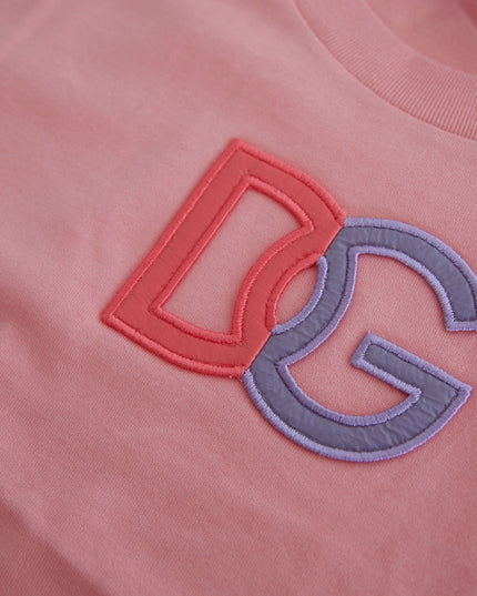 Dolce & Gabbana Pink Cotton DG Logo Crew Neck Tank T-shirt