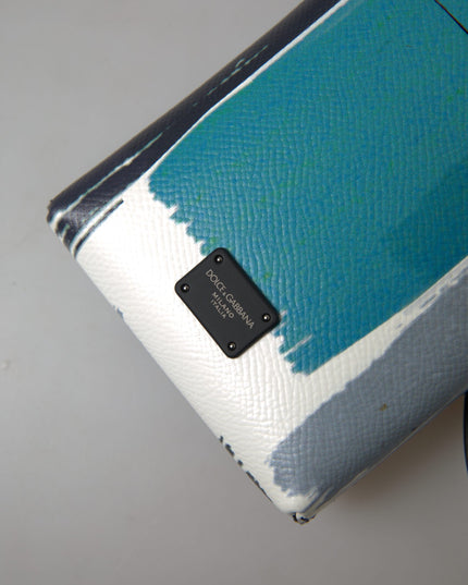 Dolce & Gabbana Blue Leather Purse Crossbody Sling Phone Bag Unisex