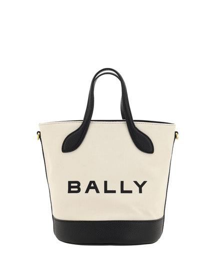 Bally White and Black Leather Bucket Bag