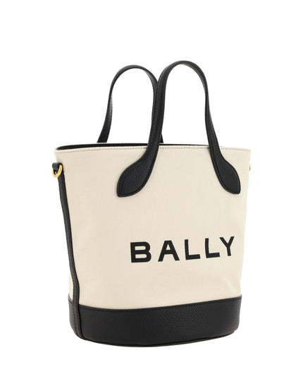 Bally White and Black Leather Bucket Bag
