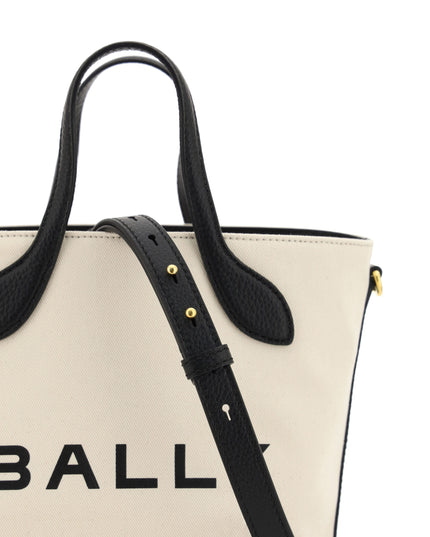 Bally White and Black Leather Bucket Bag