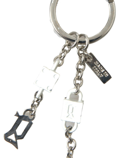 Dolce & Gabbana Silver Tone Metal DG Logo Engraved Keyring Keychain