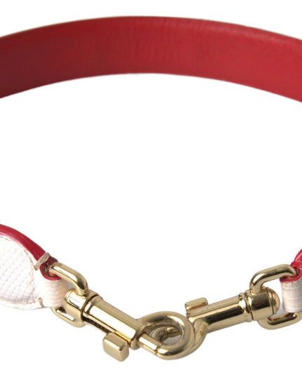 Dolce & Gabbana White Leather Studded Bag Shoulder Strap