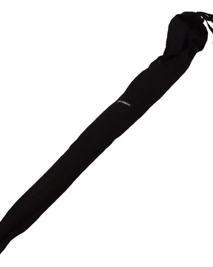 Dolce & Gabbana Brown Striped Leather Handle Collapsible Sartoria Umbrella