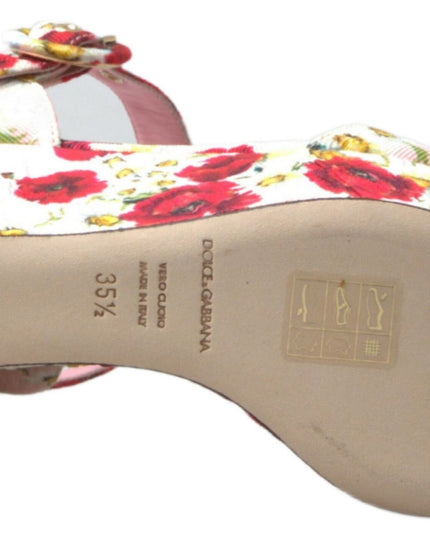 Dolce & Gabbana Multicolor floral print Wedges Floral Ankle Strap Sandals