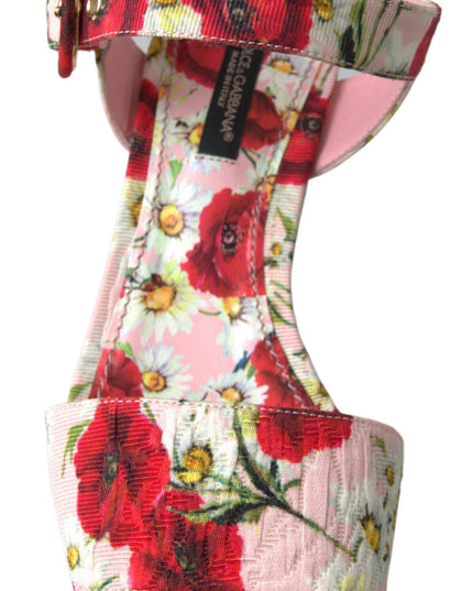 Dolce & Gabbana Multicolor floral print Wedges Floral Ankle Strap Sandals