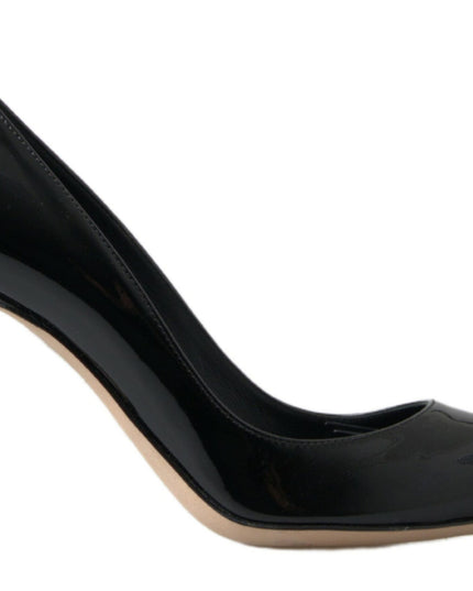 Dolce & Gabbana Black Patent Leather High Heels Pumps Shoes