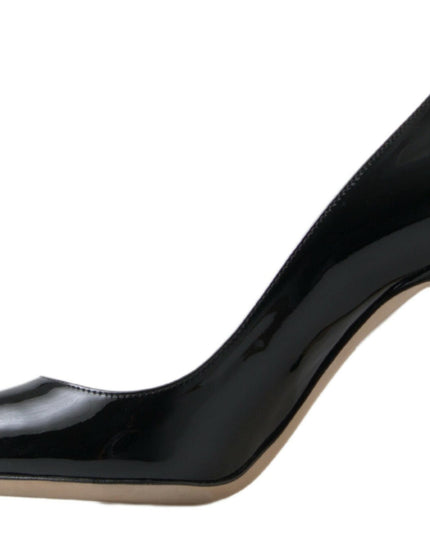 Dolce & Gabbana Black Patent Leather High Heels Pumps Shoes