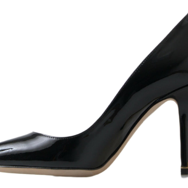 Dolce & Gabbana Black Patent Leather High Heels Pumps Shoes
