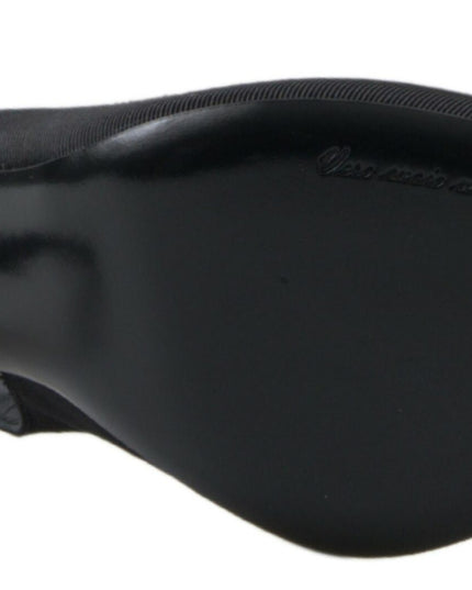 Dolce & Gabbana Black Crystal Embellished Slingback Heel Shoes