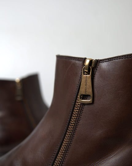 Dolce & Gabbana Brown Leather Chelsea Mens Boots Shoes