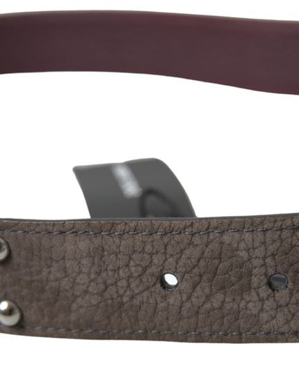 Dolce & Gabbana Brown Leather Metal Buckle Men Cintura Belt