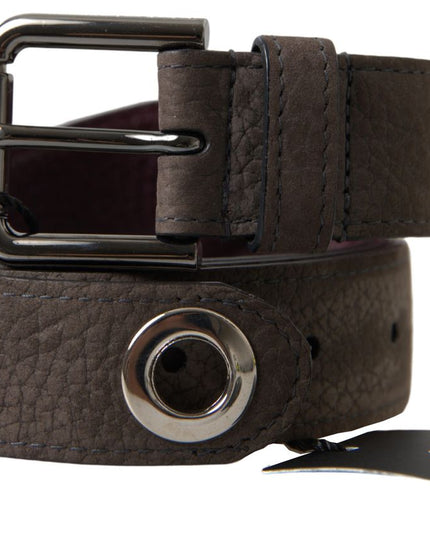 Dolce & Gabbana Brown Leather Metal Buckle Men Cintura Belt